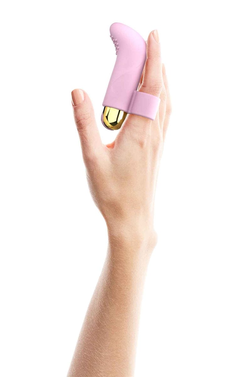 Stimulateur gaine doigt vibrant en silicone rose Touch me 10 vitesses - Love To Love