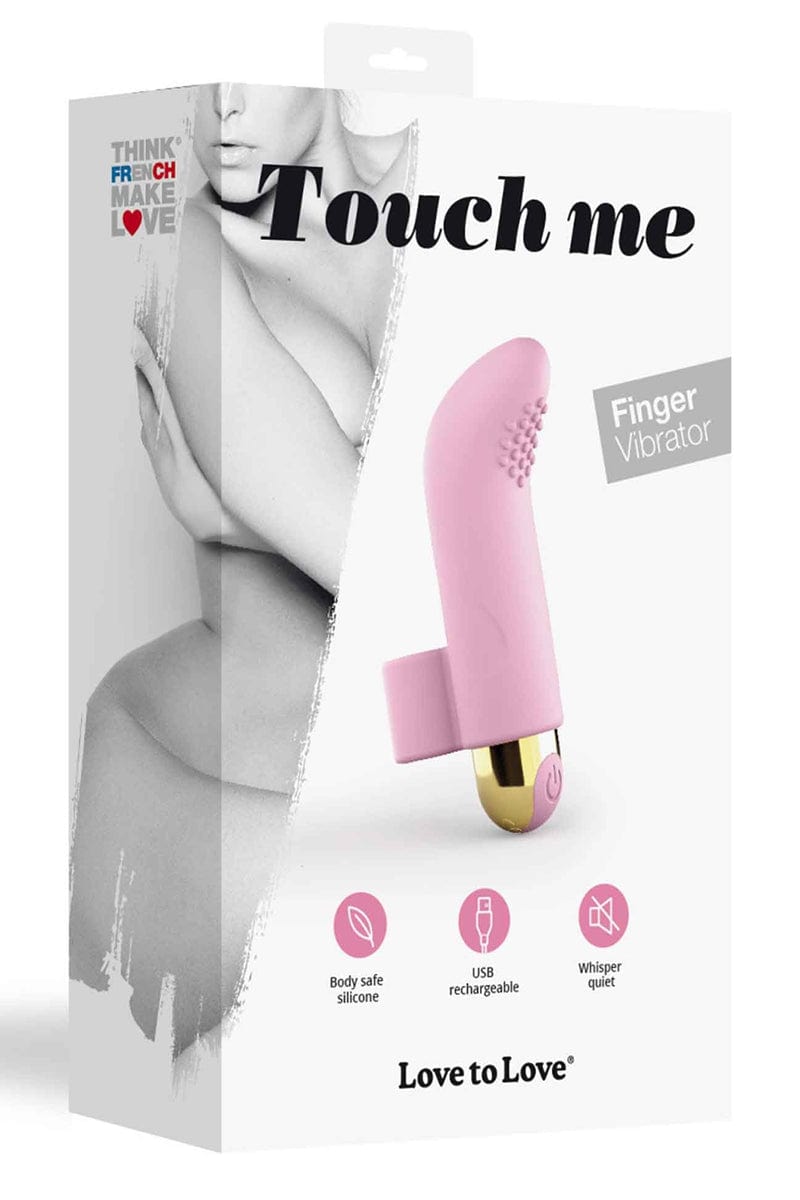 Stimulateur gaine doigt vibrant en silicone rose Touch me 10 vitesses - Love To Love