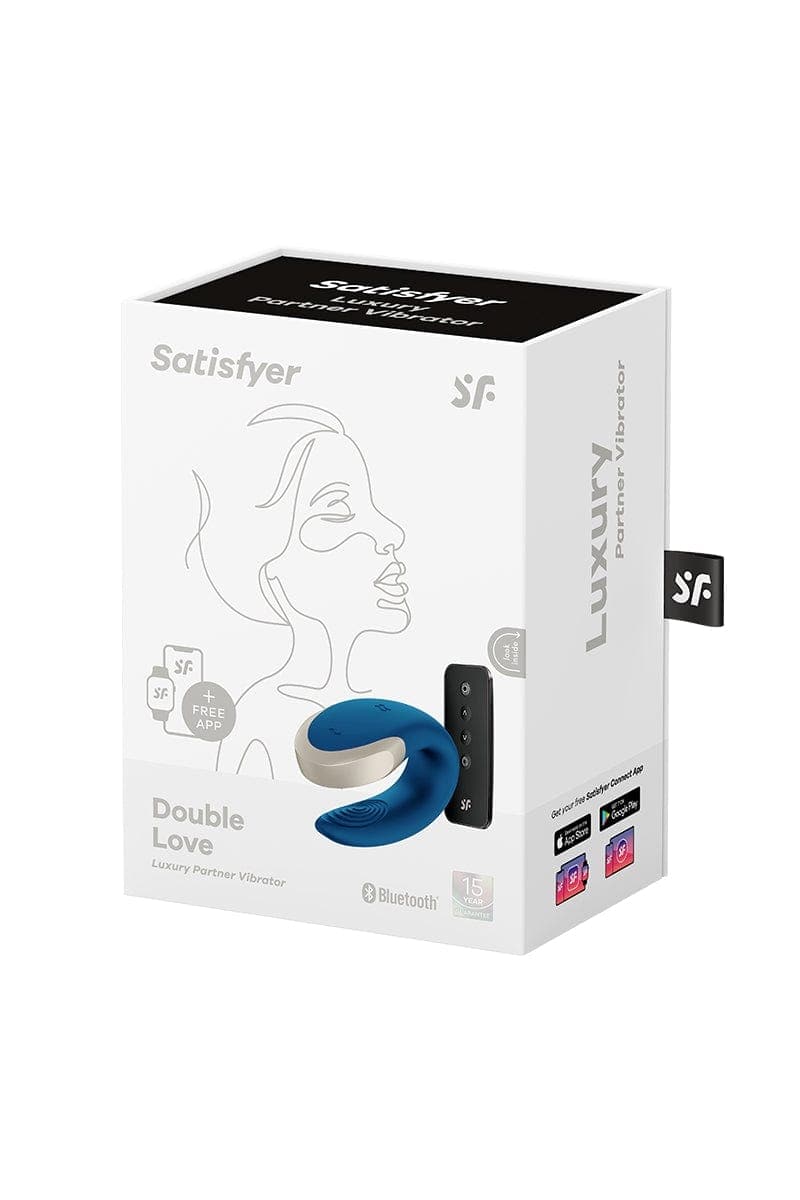 Stimulateur pour couple Double Love bleu 8,6 x 4,2 x 5,7 cm - Satisfyer