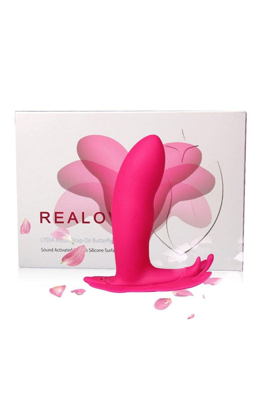 Stimulateur vaginal papillon connecté Lydia rose + string assorti - Realove