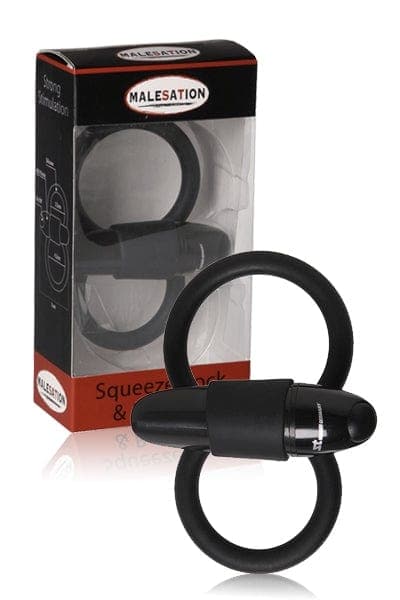Stimulateur vibrant cockring pour couple Squeeze Cock & Ball Ring - Malesation