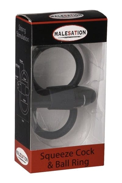 Stimulateur vibrant cockring pour couple Squeeze Cock & Ball Ring - Malesation