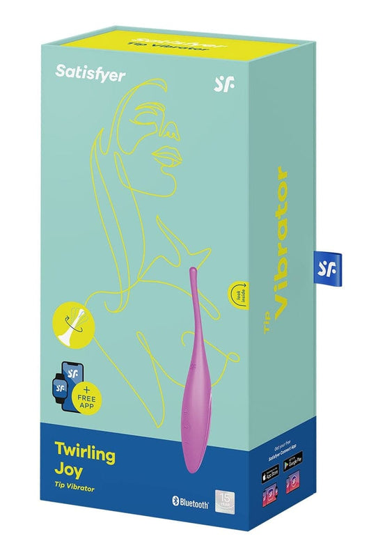 Stimulateur vibrant connecté Twirling Joy fuchsia 18cm de long - Satisfyer