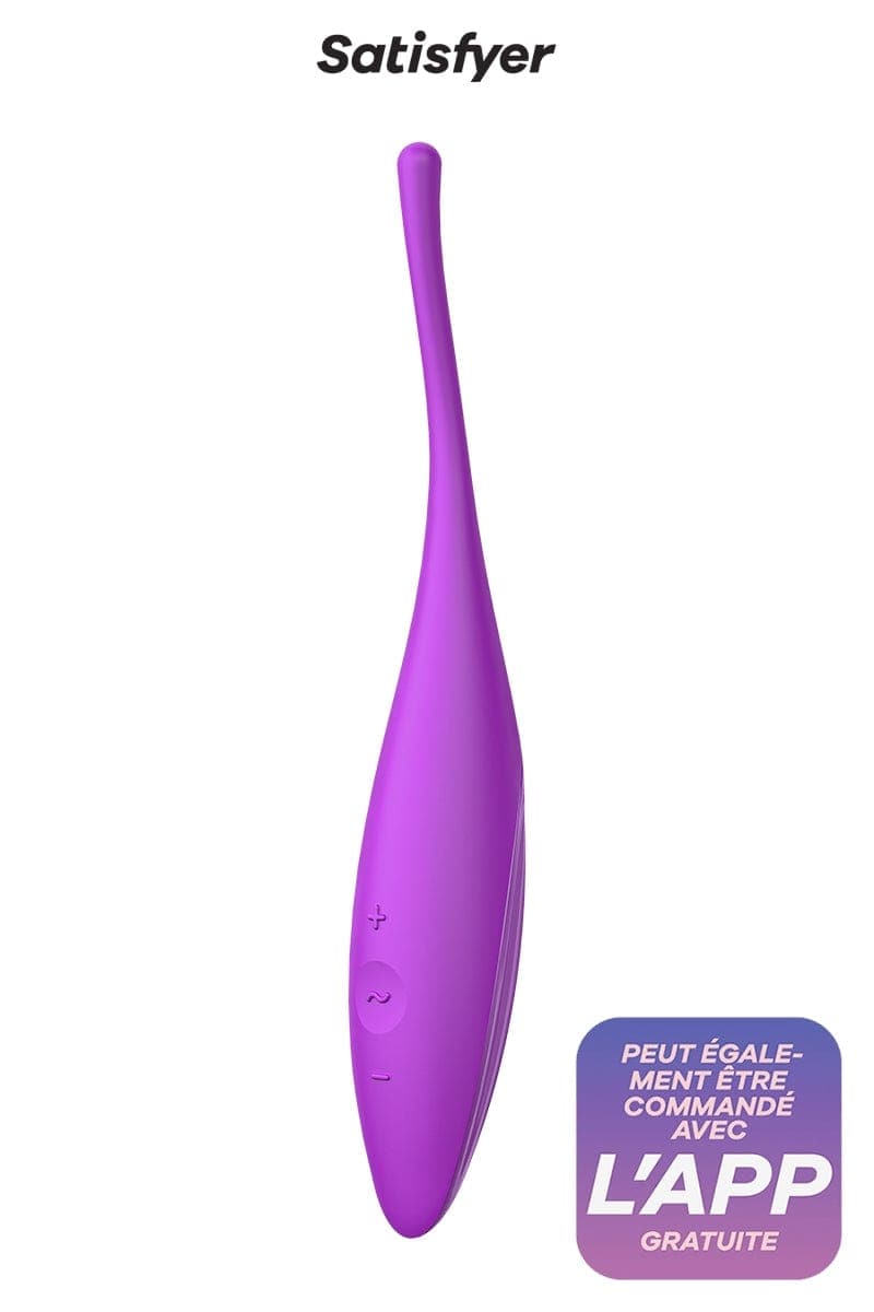 Stimulateur vibrant connecté Twirling Joy fuchsia 18cm de long - Satisfyer