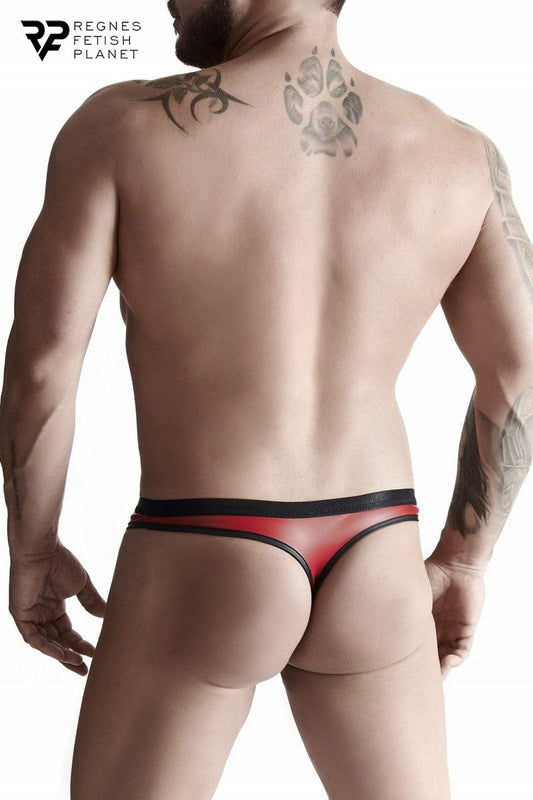 String brillant pour homme sexy en wetlook rouge look fetish - Regnes