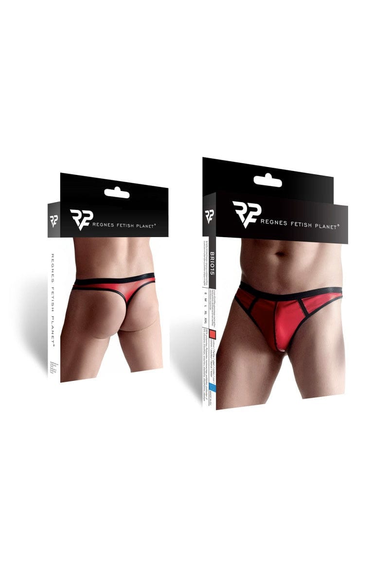 String brillant pour homme sexy en wetlook rouge look fetish - Regnes