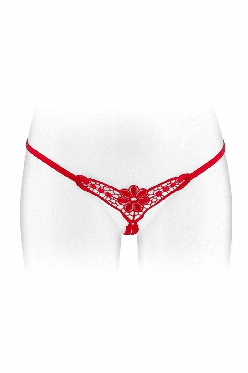 String ficelle ouvert en dentelle rouge Danuta - Fashion Secret TU