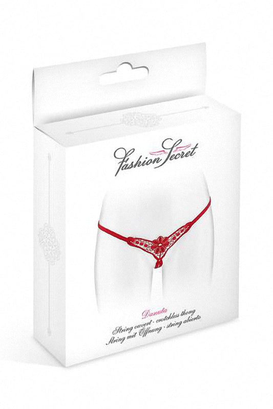 String ficelle ouvert en dentelle rouge Danuta - Fashion Secret TU