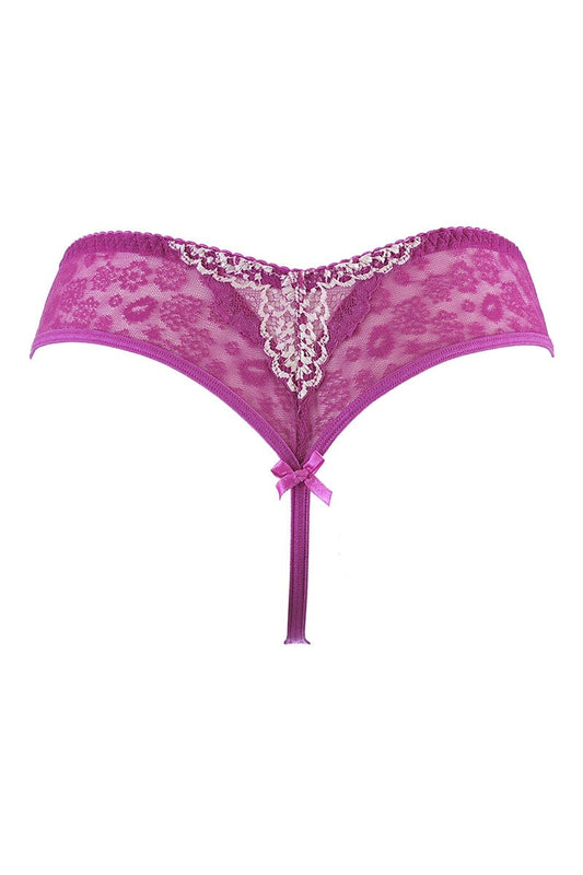 String fuchsia dentelle sexy V-9748 - Axami
