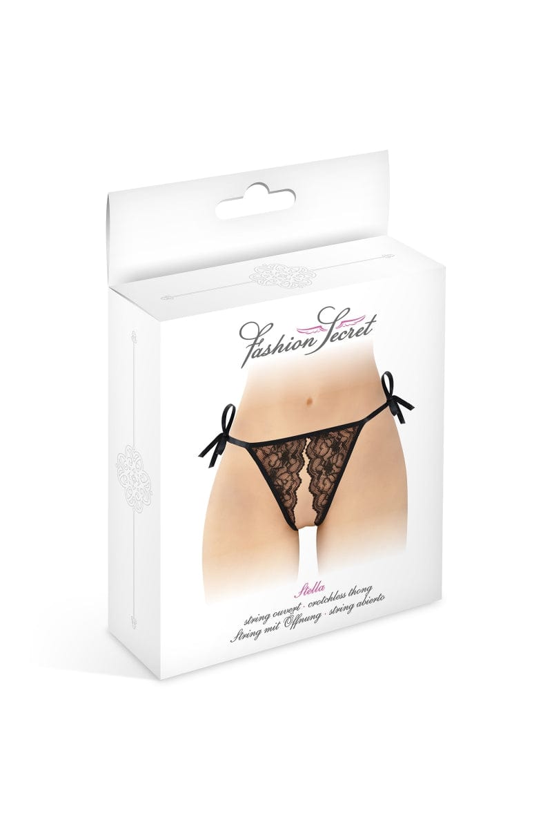 String noir ouvert à nouer Stella - Fashion Secret TU