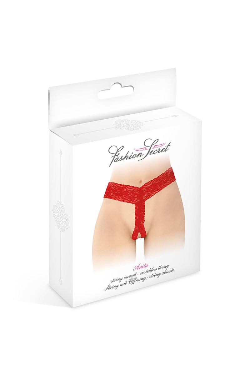 String ouvert échancré rouge Anita Taille Unique - Fashion Secret