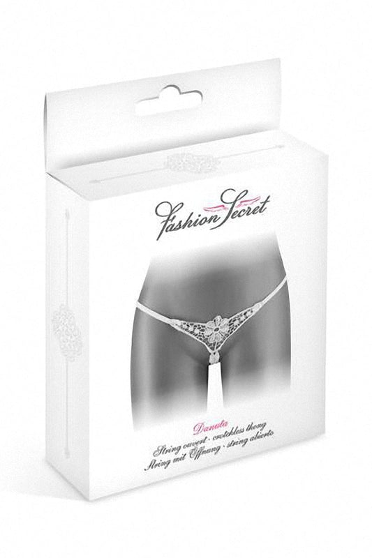 String ouverten dentelle motif fleur blanc Danuta - Fashion Secret TU