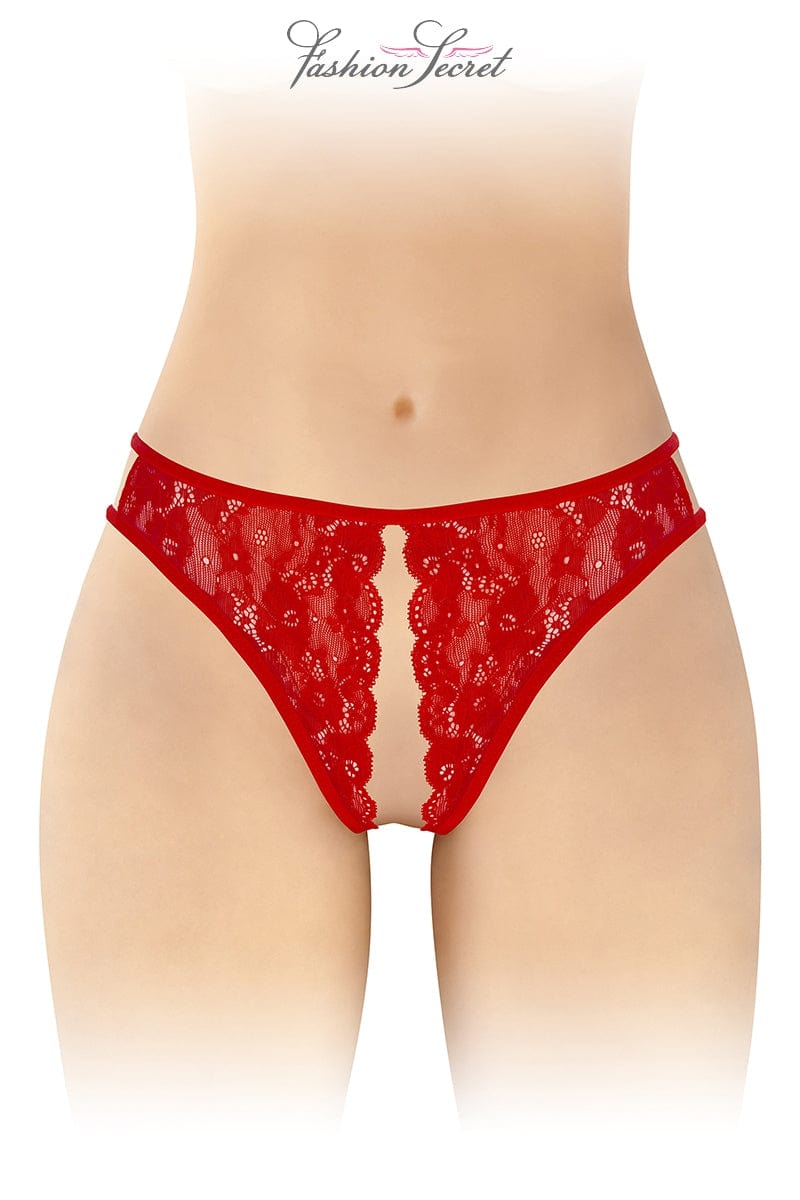 String rouge ouvert en dentelle extensible Victoria - Fashion Secret TU