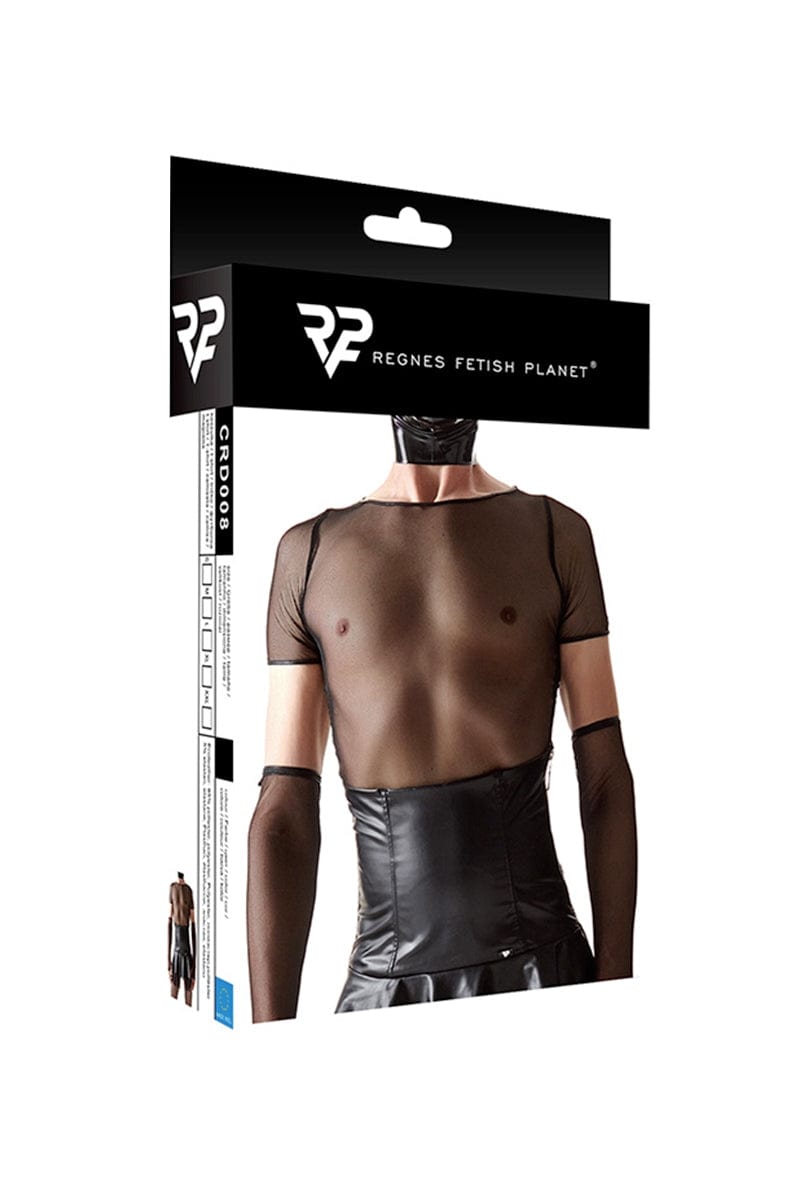 T-shirt sexy pour homme travesti en résille noire - Regnes
