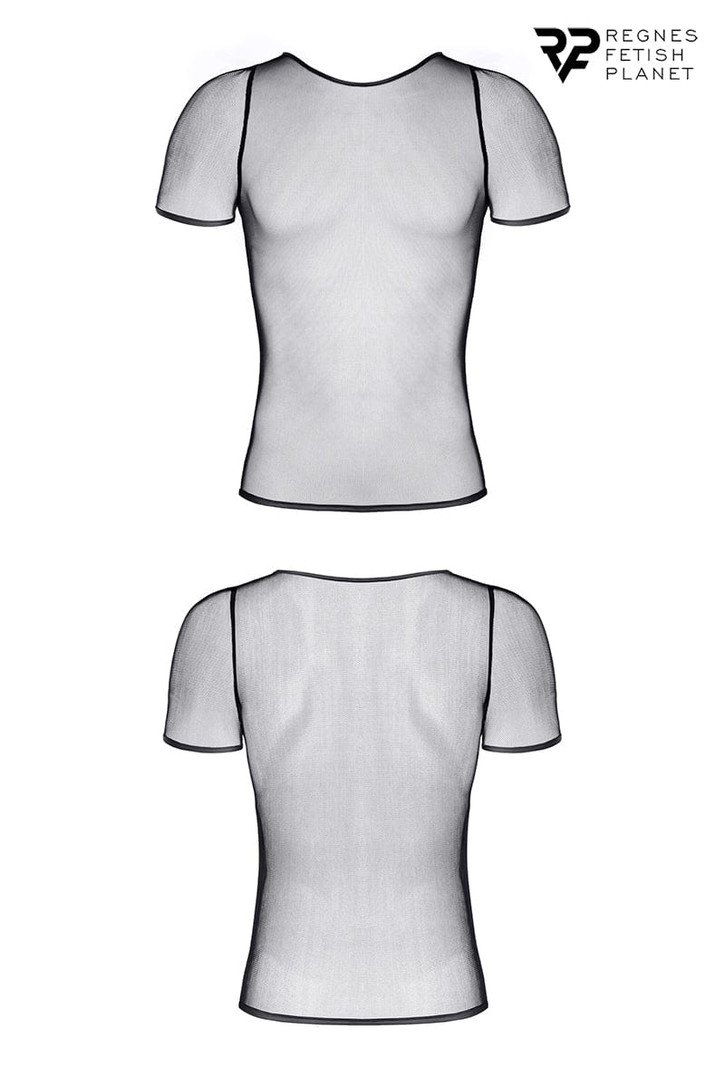 T-shirt sexy pour homme travesti en résille noire - Regnes