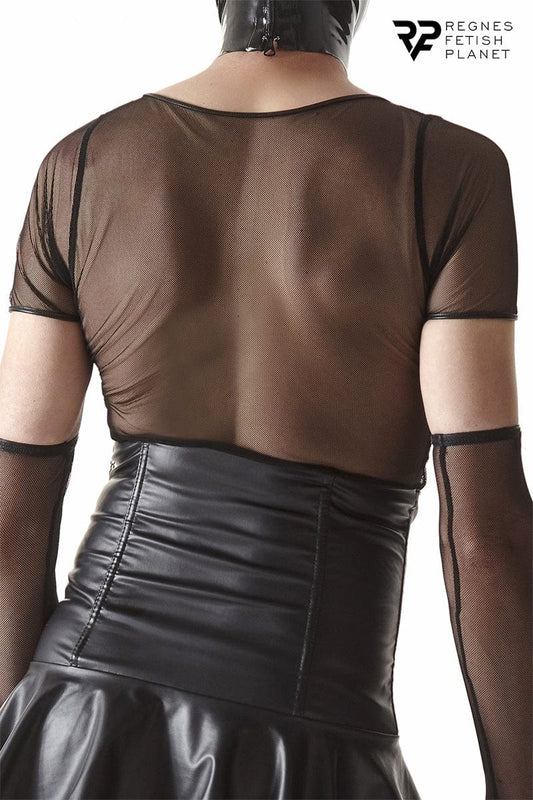 T-shirt sexy pour homme travesti en résille noire - Regnes
