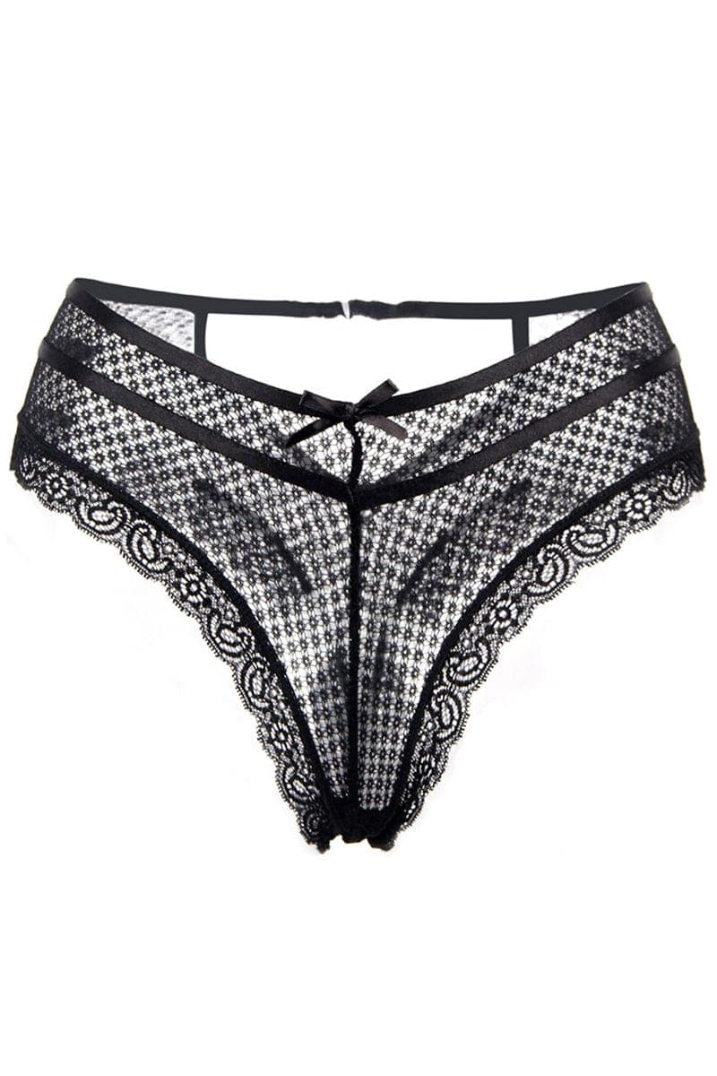 Tanga noir dentelle - Paris Hollywood S/M