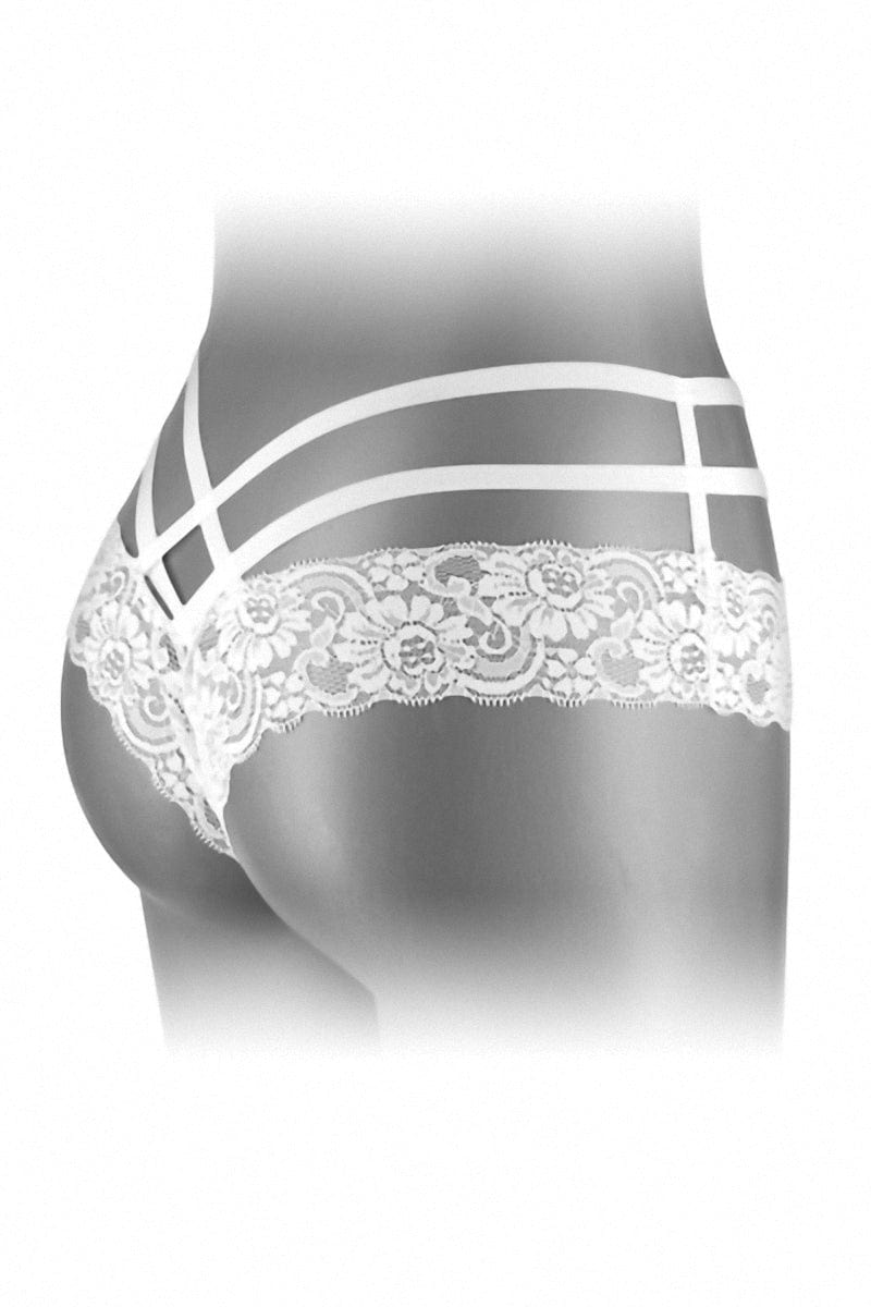 Tanga sexy ouvert en dentelles blanches Anne - Fashion Secret