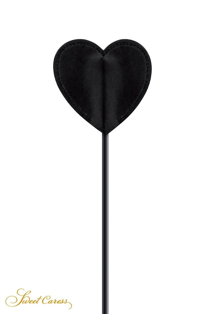 Tapette légère avec coeur et pompon fuchsia pour jeux SM - Sweet Caress