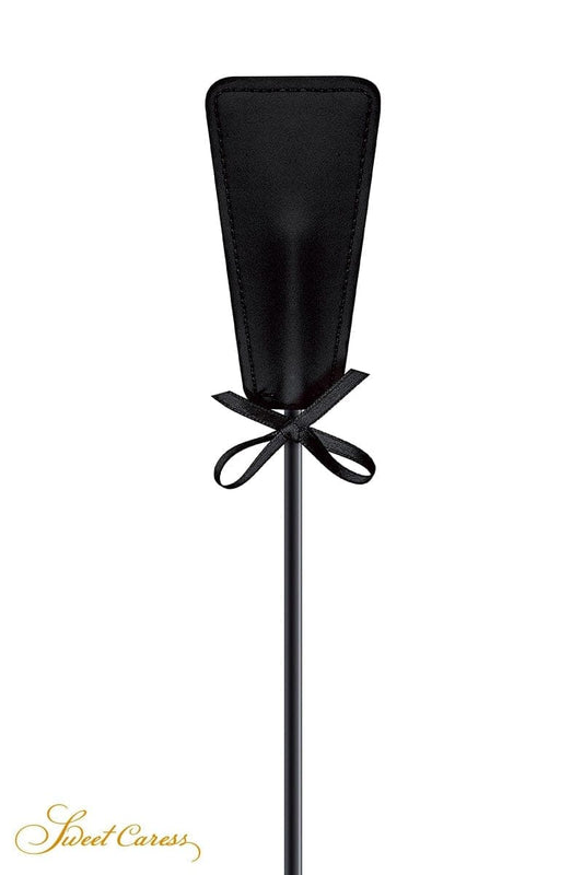 Tapette pratique SM domination soft avec pompon noir 46cm - Sweet Caress