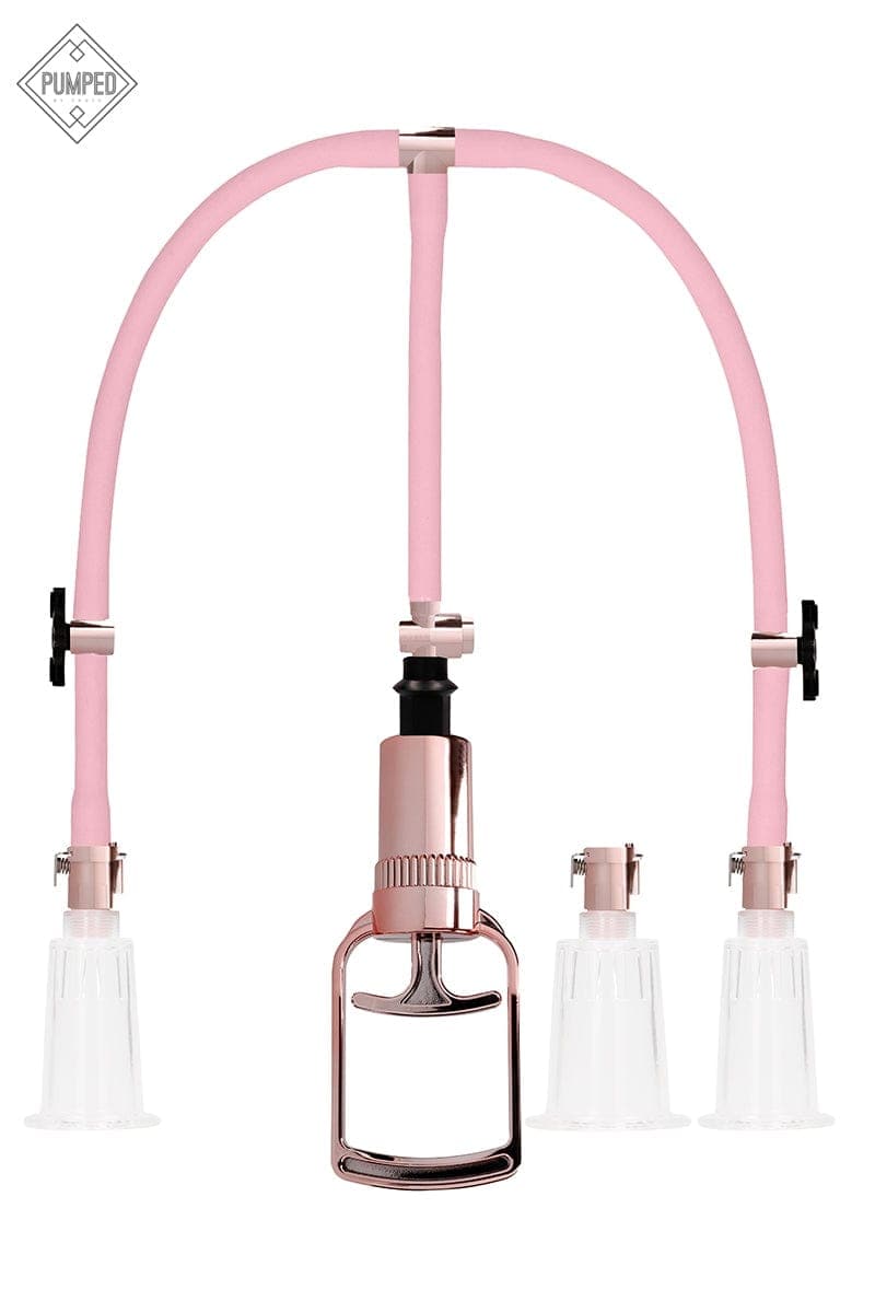 Triple pompe pour stimulation tétons et clitoris intense taille L - Pumped