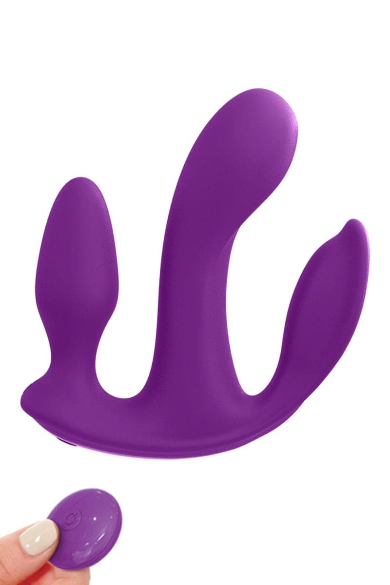 Triple stimulateur vibrant en silicone rechargeable 3Some Total Ecstasy - Pipedream