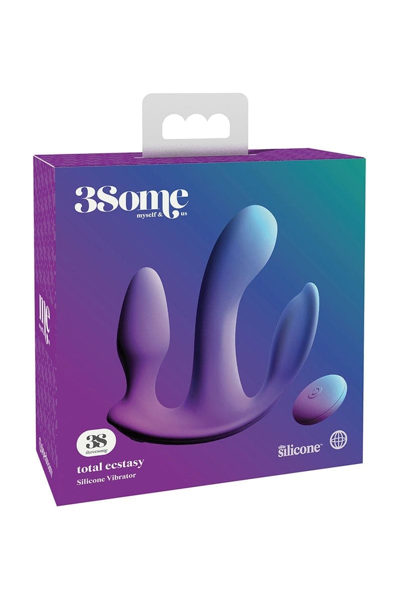 Triple stimulateur vibrant en silicone rechargeable 3Some Total Ecstasy - Pipedream