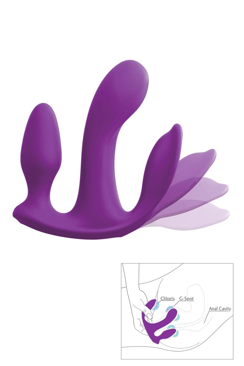 Triple stimulateur vibrant en silicone rechargeable 3Some Total Ecstasy - Pipedream