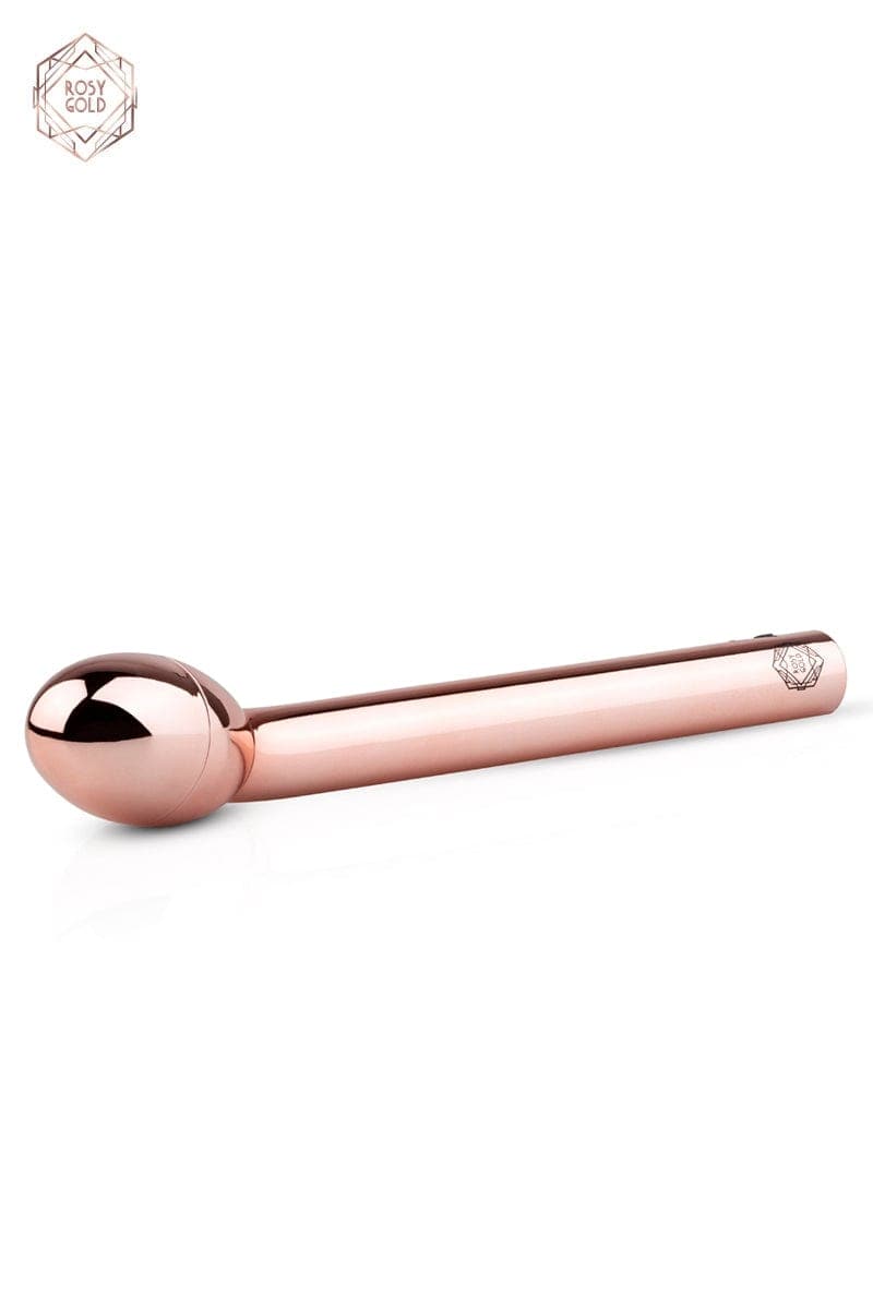 Vibro courbé stimulation spécial point G 21cm insérables - Rosy Gold