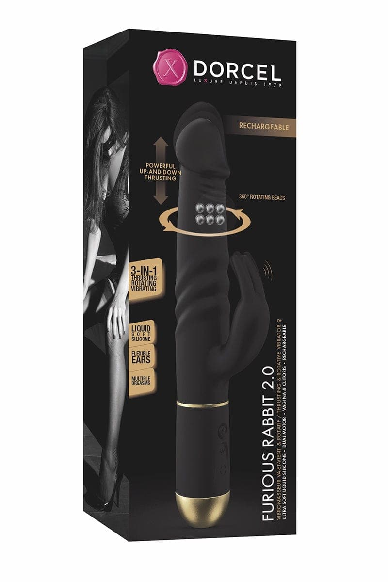 Vibro double stimulation rechargeable Furious Rabbit 2.0 27cm - Dorcel