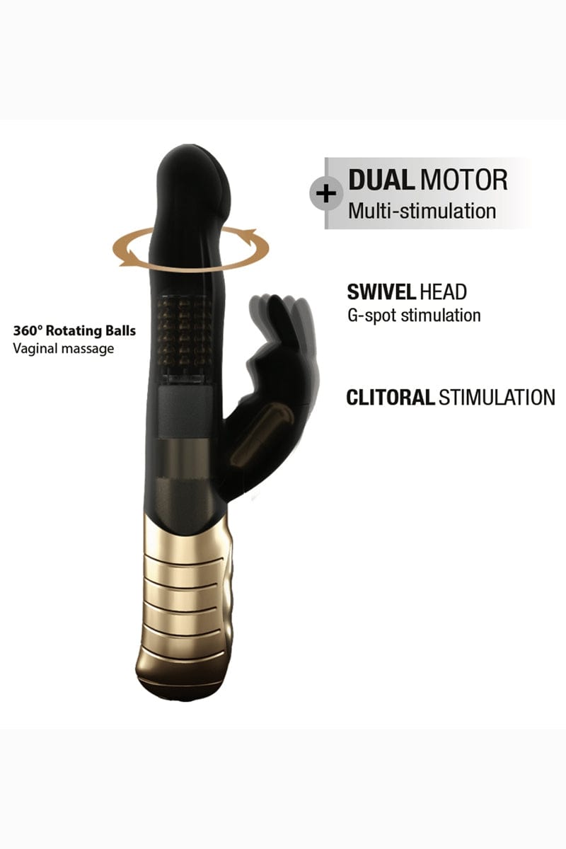 Vibro rechargeable Baby Rabbit noir 2.0 double stimulation étanche - Dorcel