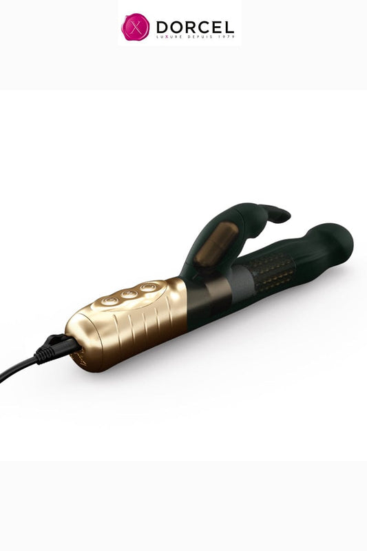 Vibro rechargeable Baby Rabbit noir 2.0 double stimulation étanche - Dorcel