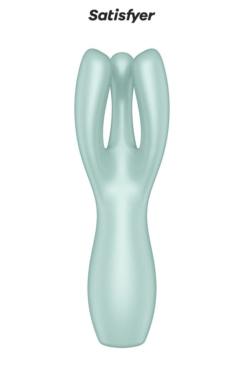 Vibro triple stimulateur féminin Threesome 3 vert 14 x 4cm - Satisfyer