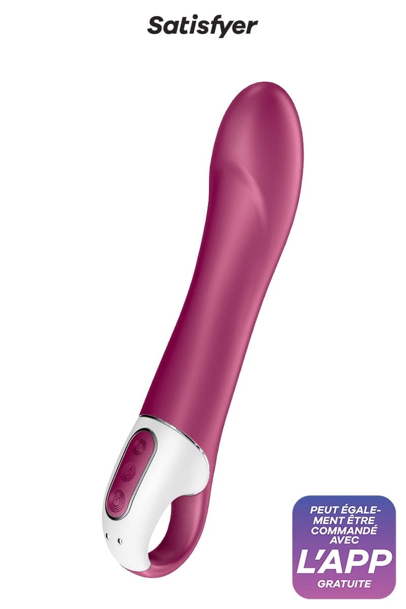 Vibromasseur chauffant connecté en silicone Big Heat 22cm - Satisfyer