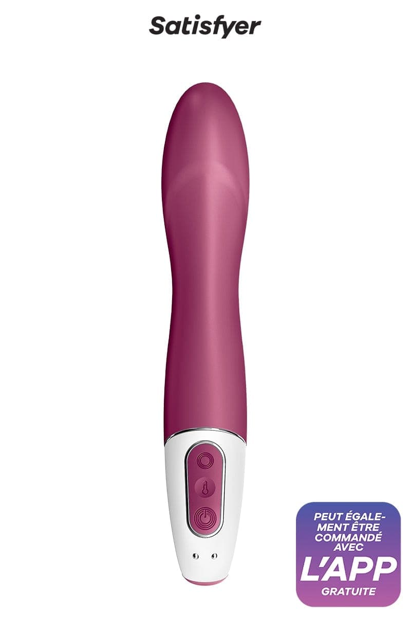 Vibromasseur chauffant connecté en silicone Big Heat 22cm - Satisfyer