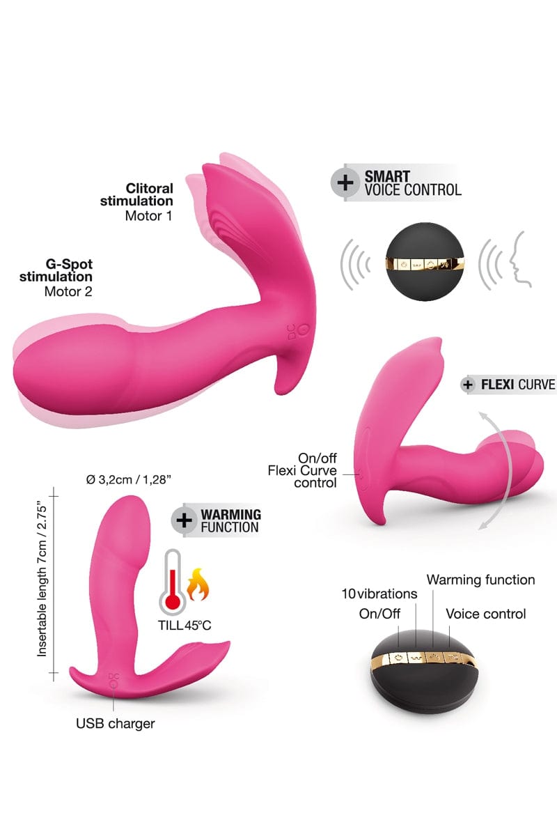 Vibromasseur couple télécommandé par la voix Secret Clit 12cm - Dorcel