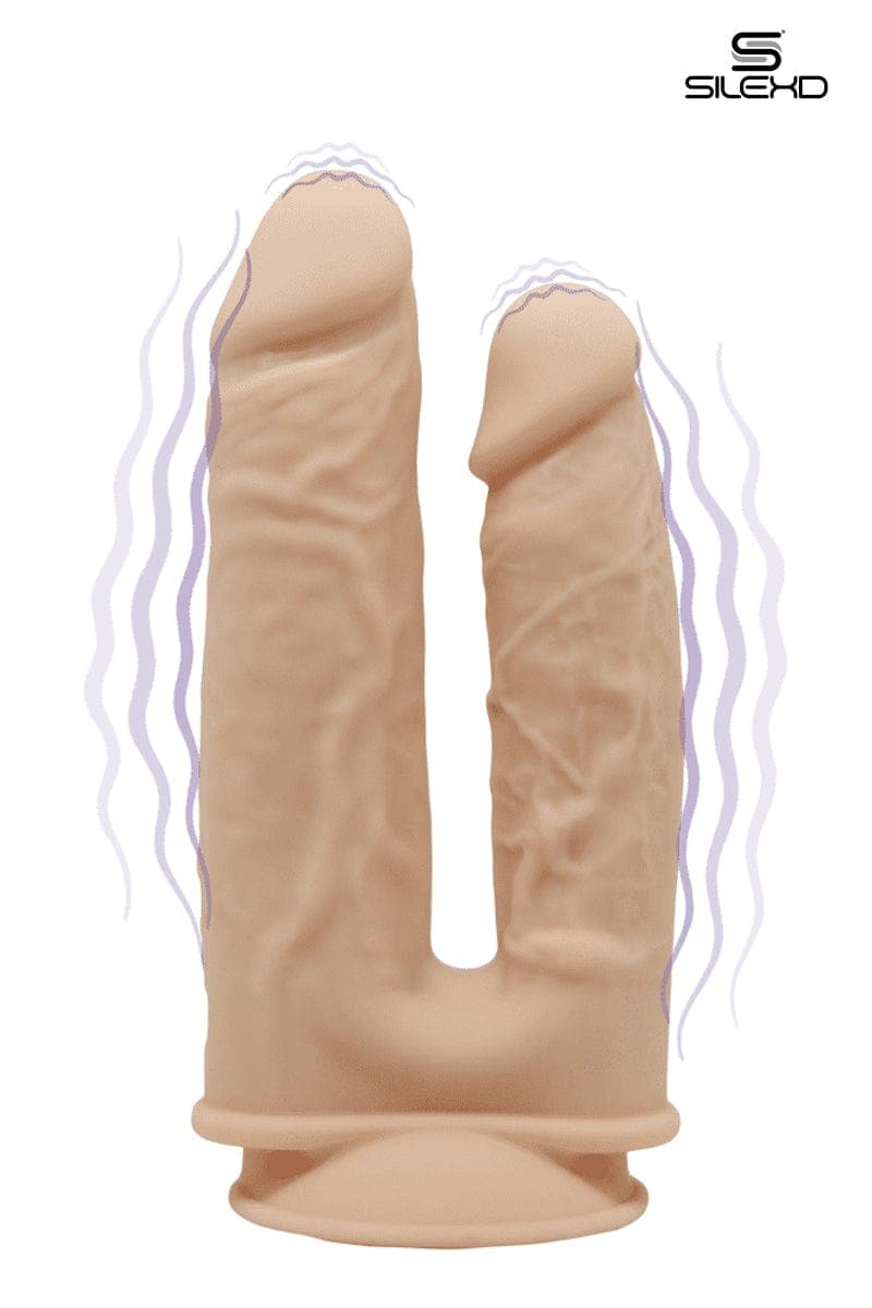Vibromasseur double pénétration plaisir intense 19,7 + 17,5cm - SilexD