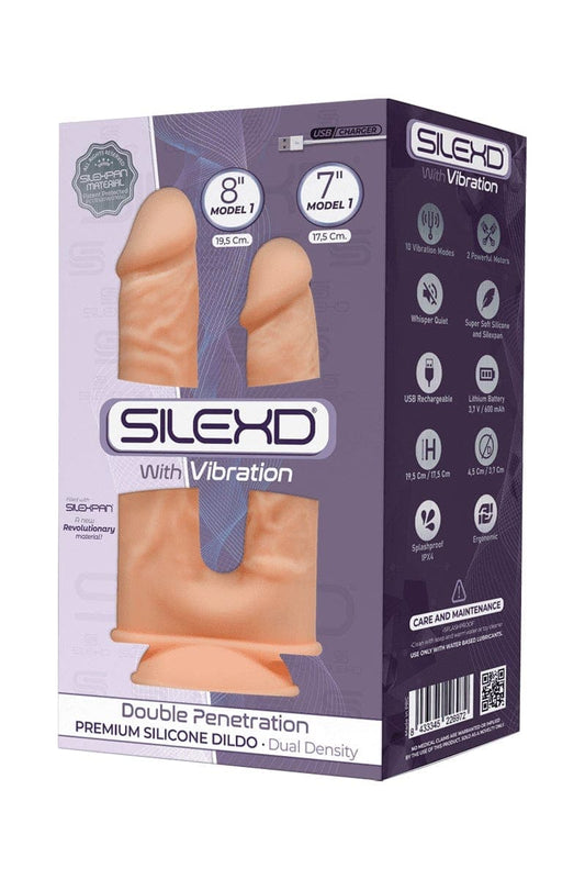 Vibromasseur double pénétration plaisir intense 19,7 + 17,5cm - SilexD