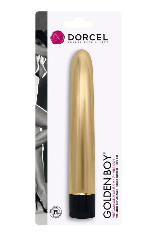 Vibromasseur lisse couleur or 18 x 2,6cm Golden Boy - Dorcel