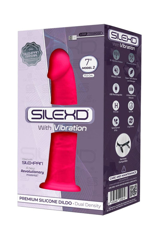 Vibromasseur pénis hyper réaliste double densité rose 17,5 cm - SilexD