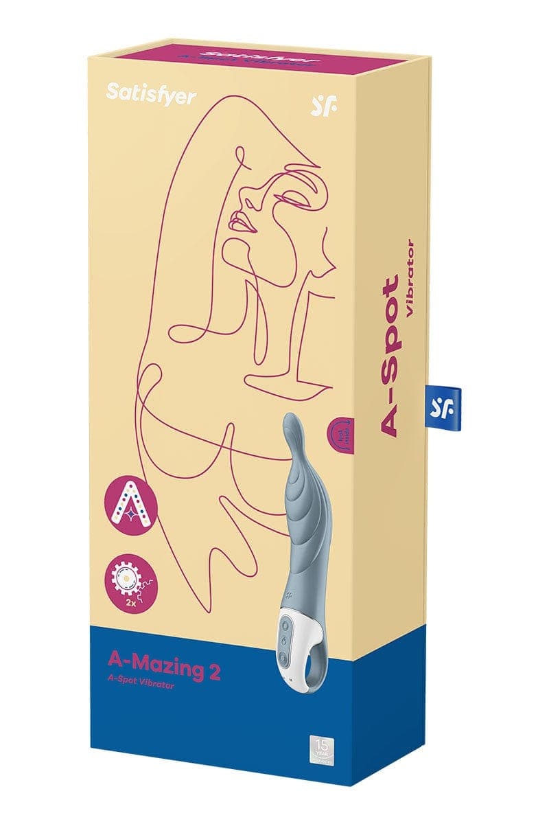 Vibromasseur point A étanche et rechargeable A-Mazing 2 Gris - Satisfyer