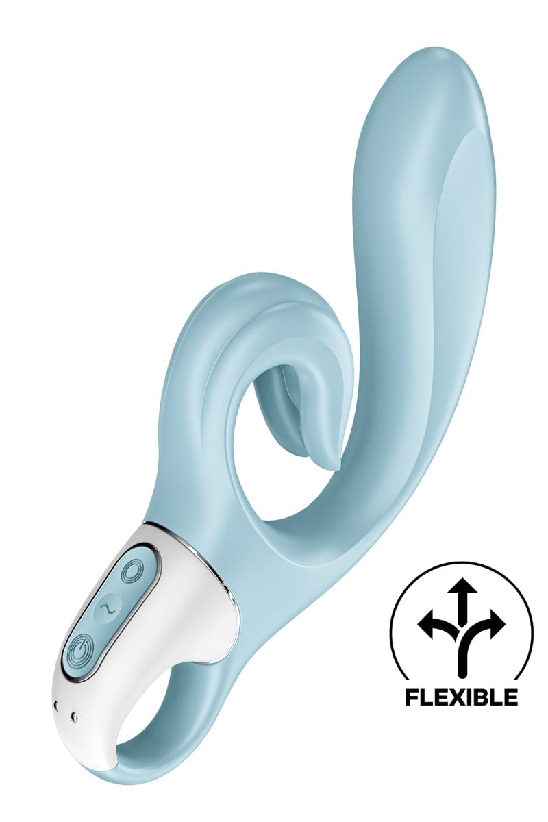 Vibromasseur rabbit en silicone flexible Love Me bleu - Satisfyer