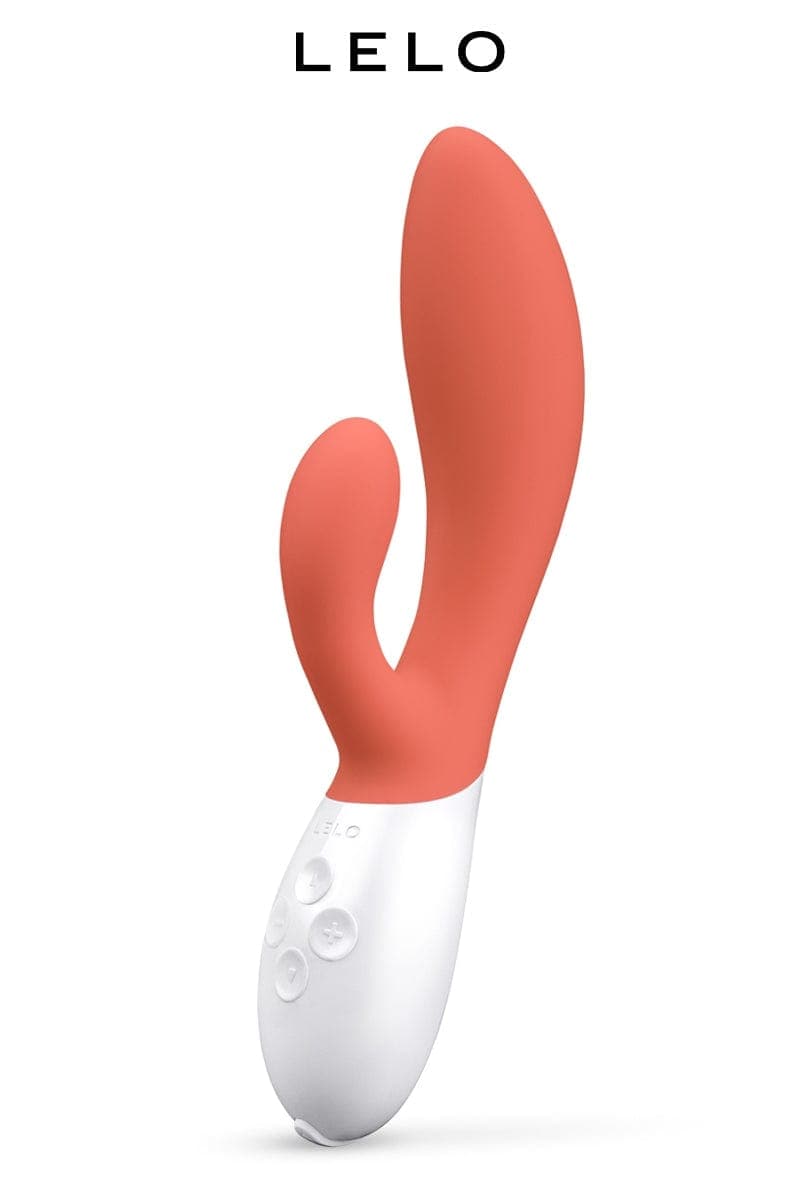 Vibromasseur rabbit rechargeable Ina 3 Coral Red 20cm + pochette - Lelo