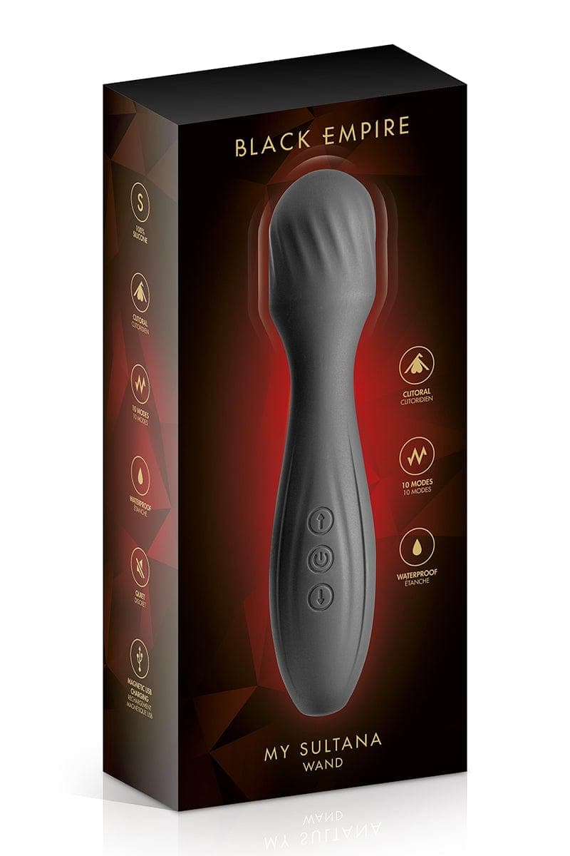 Vibromasseur wand pour clitoris en silicone soft touch My Sultana 17.5cm - Black Empire