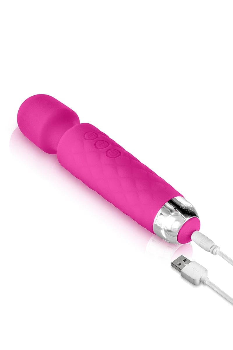Vibrowand en silicone étanche et sans fil rechargeable rose 20cm - Yoba