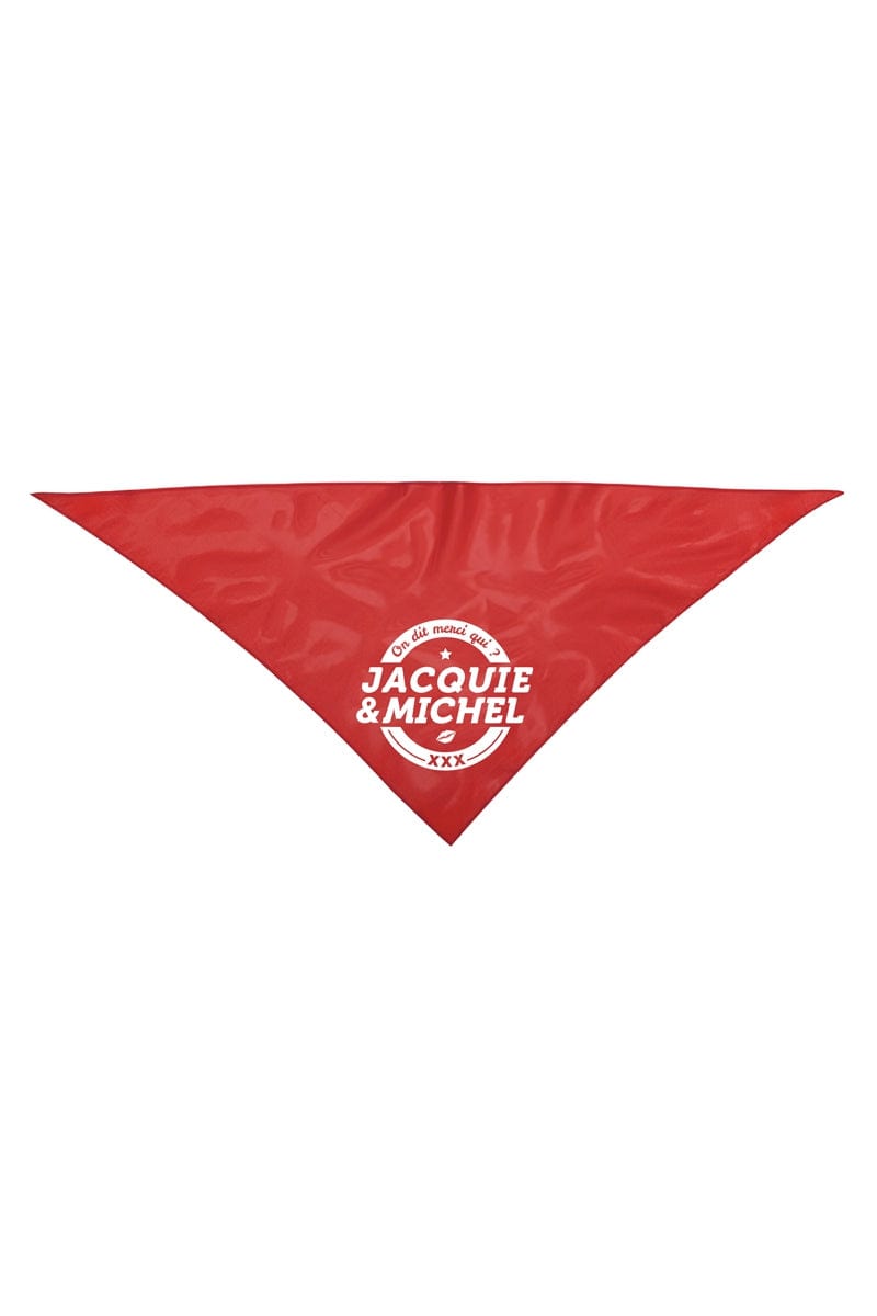 Bandana personnalisé rouge J&M polyester 100 x 70 cm - Jacquie & Michel