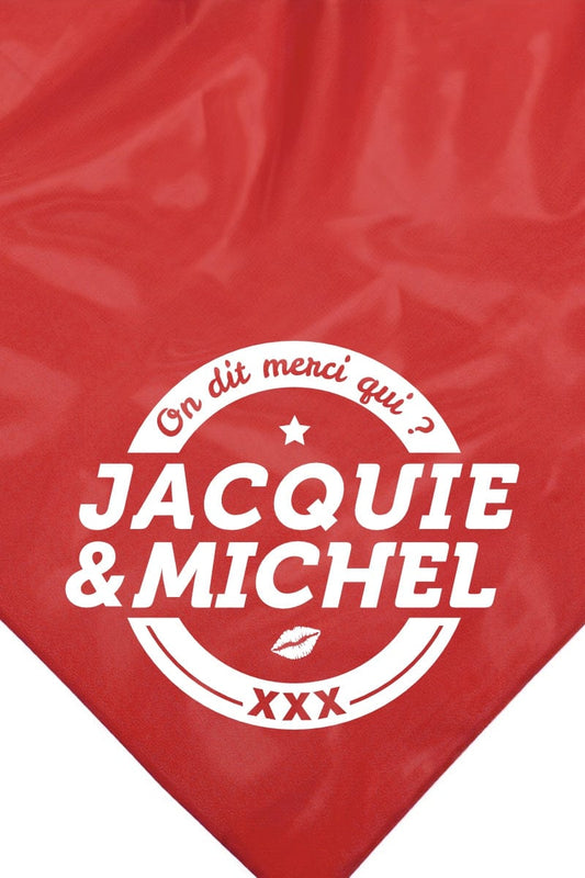 Bandana personnalisé rouge J&M polyester 100 x 70 cm - Jacquie & Michel