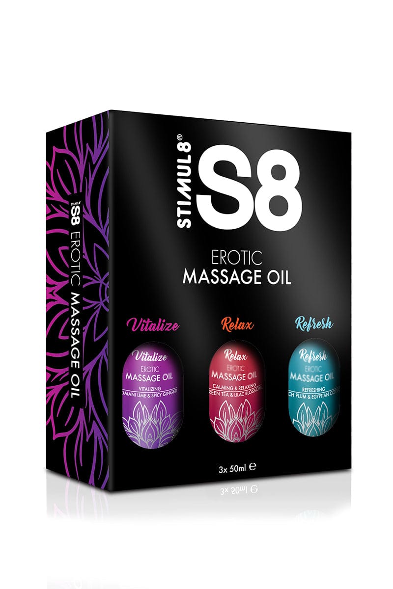 Coffret de 3 huiles de massage érotique 3x50ml - S8