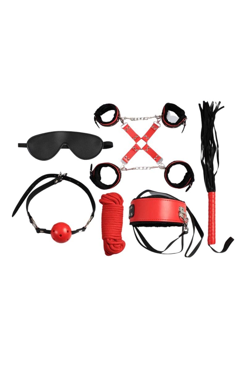 Copie de Kit 8 accessoires BDSM rouge - Secret Play