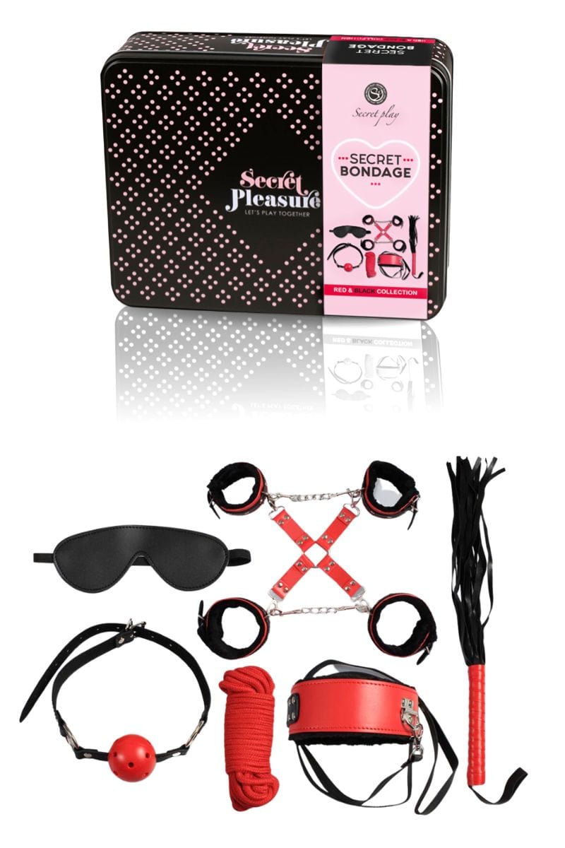 Copie de Kit 8 accessoires BDSM rouge - Secret Play